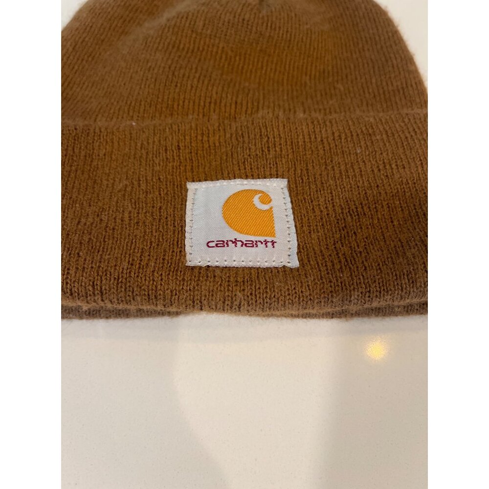 Carhartt Acrylic Watch Hat Beanie In Brown With Logo Patch - Picture 3 of 6